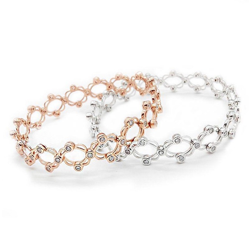 The 5 Layer Cz Ring cum Bracelet  Silver Poetry