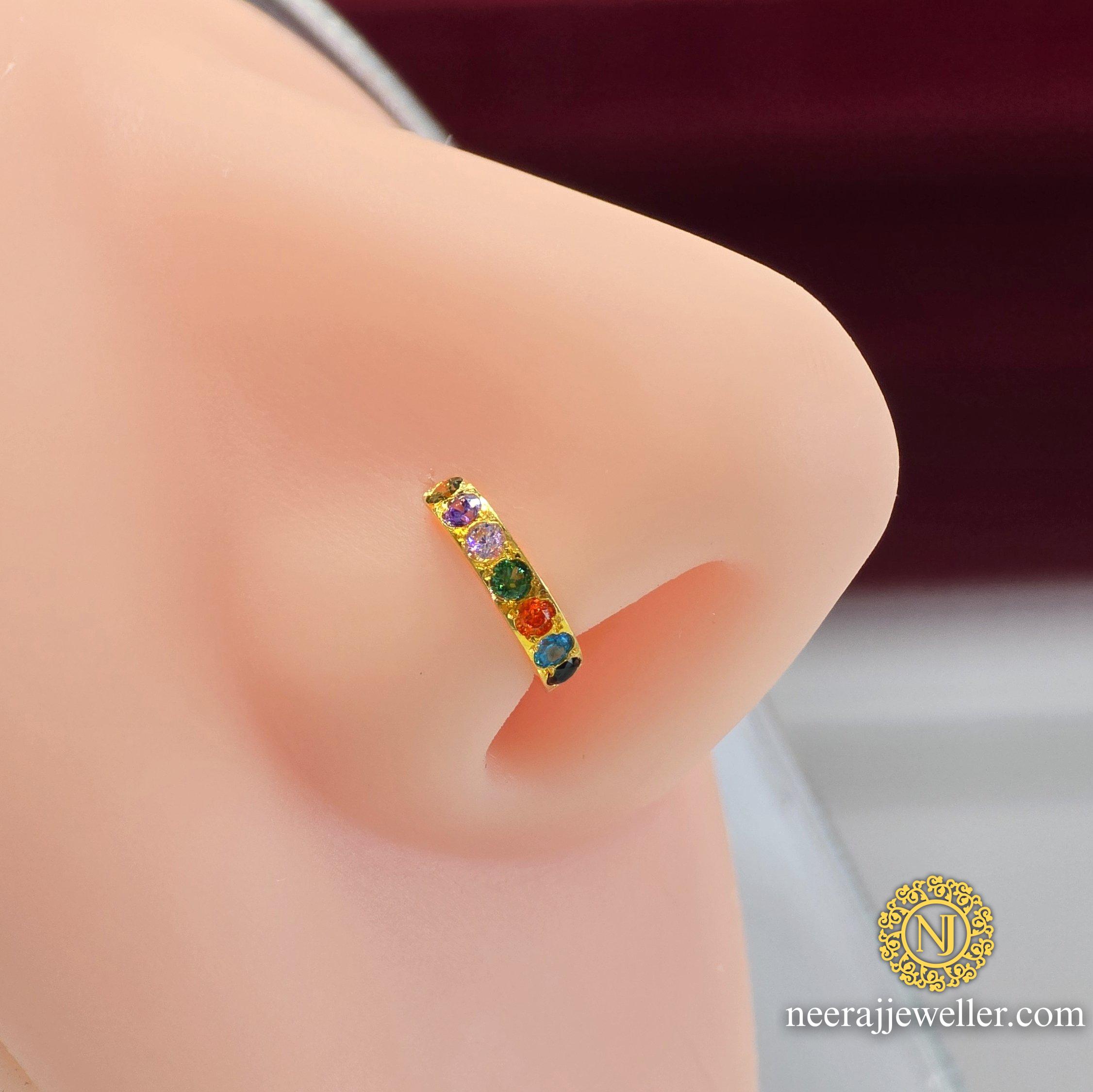 2025/03/1000111434.jpg 18k multi color stone yellow Gold Nosering Design