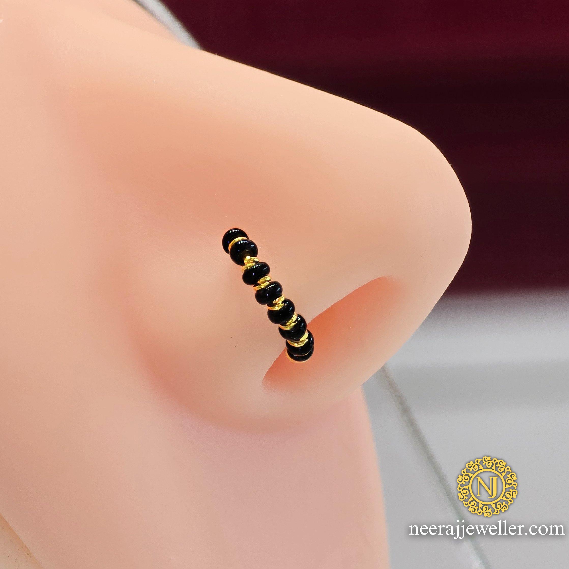 2025/03/1000111486.jpg 18k black beads Yellow Gold Nosering