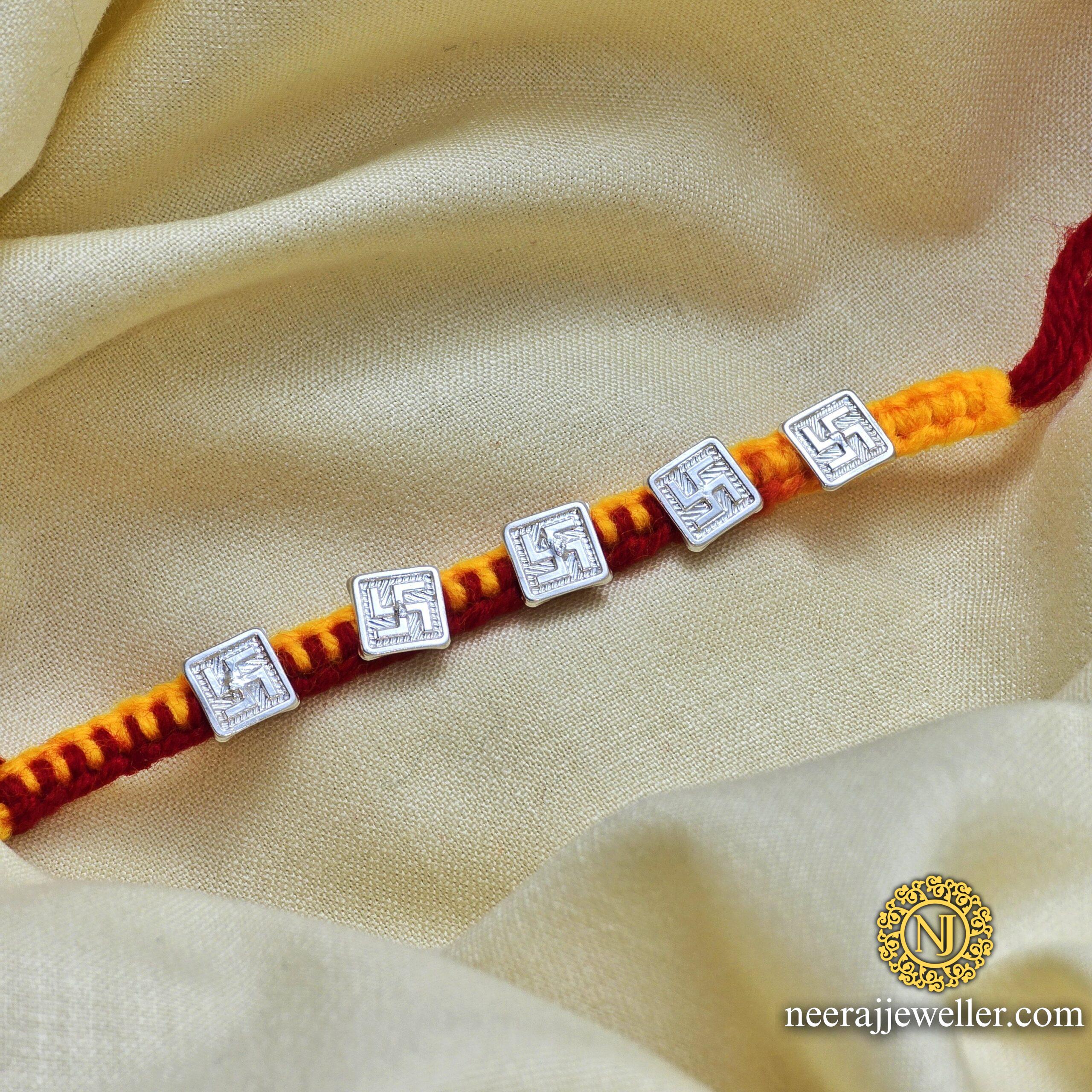 Silver rakhi
