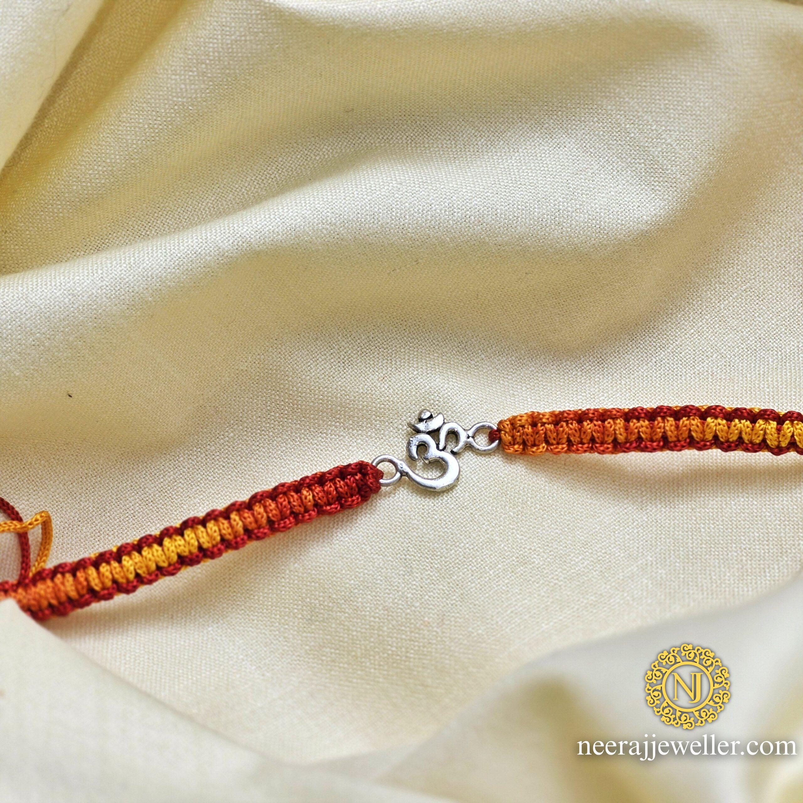 silver rakhi om oxidised 925