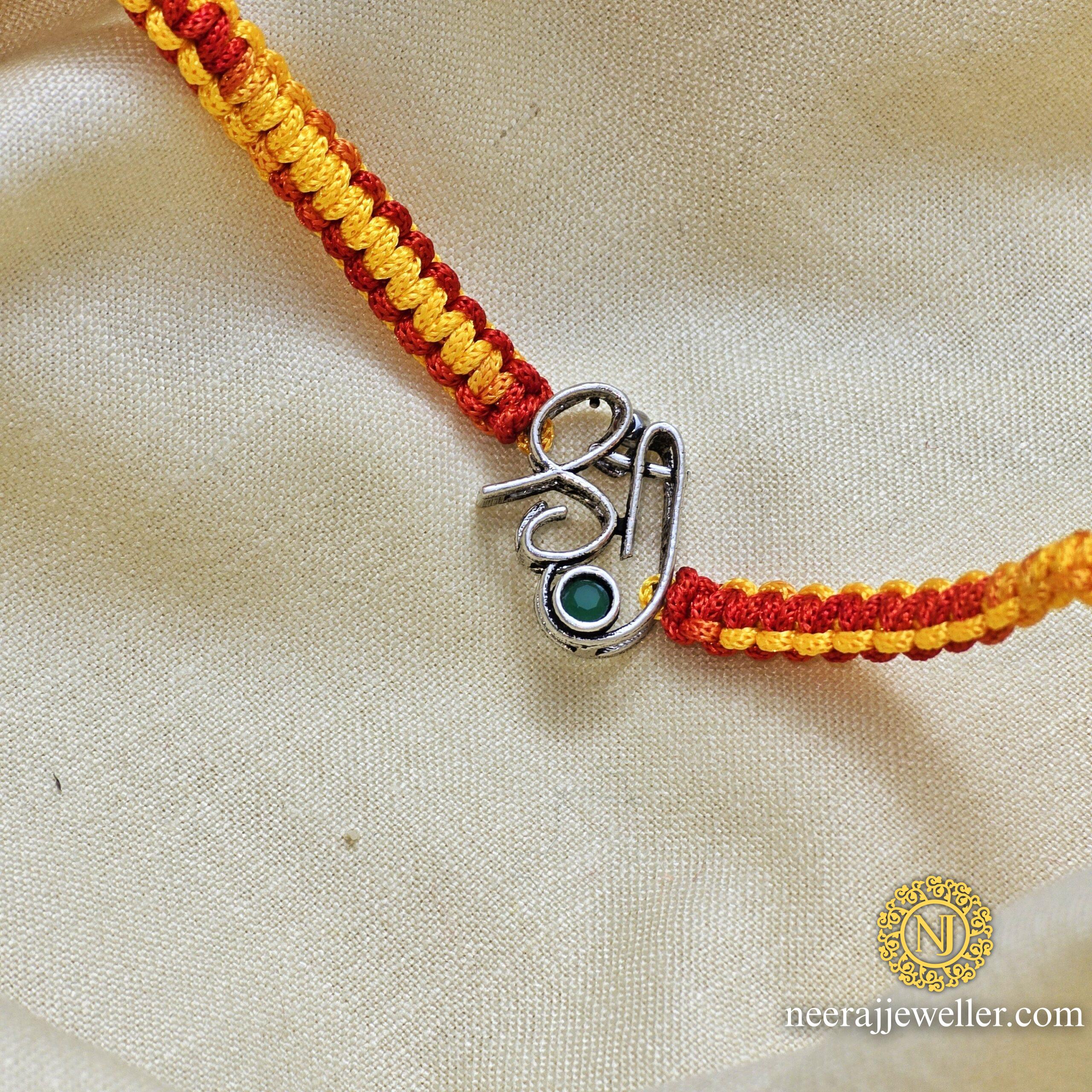silver rakhi oxidised ganesh ji 925